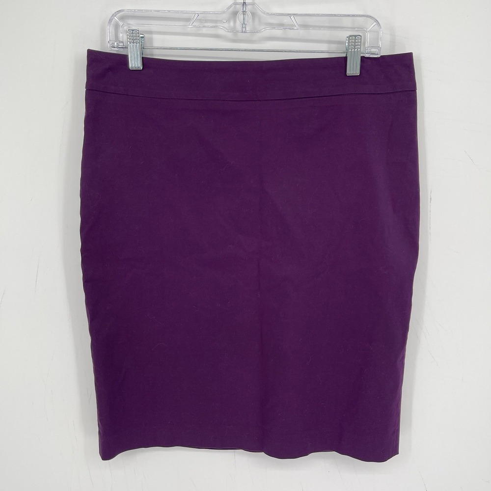 Jones New York Women's Purple Flat Front Stretch Office Pencil Skirt Size 10